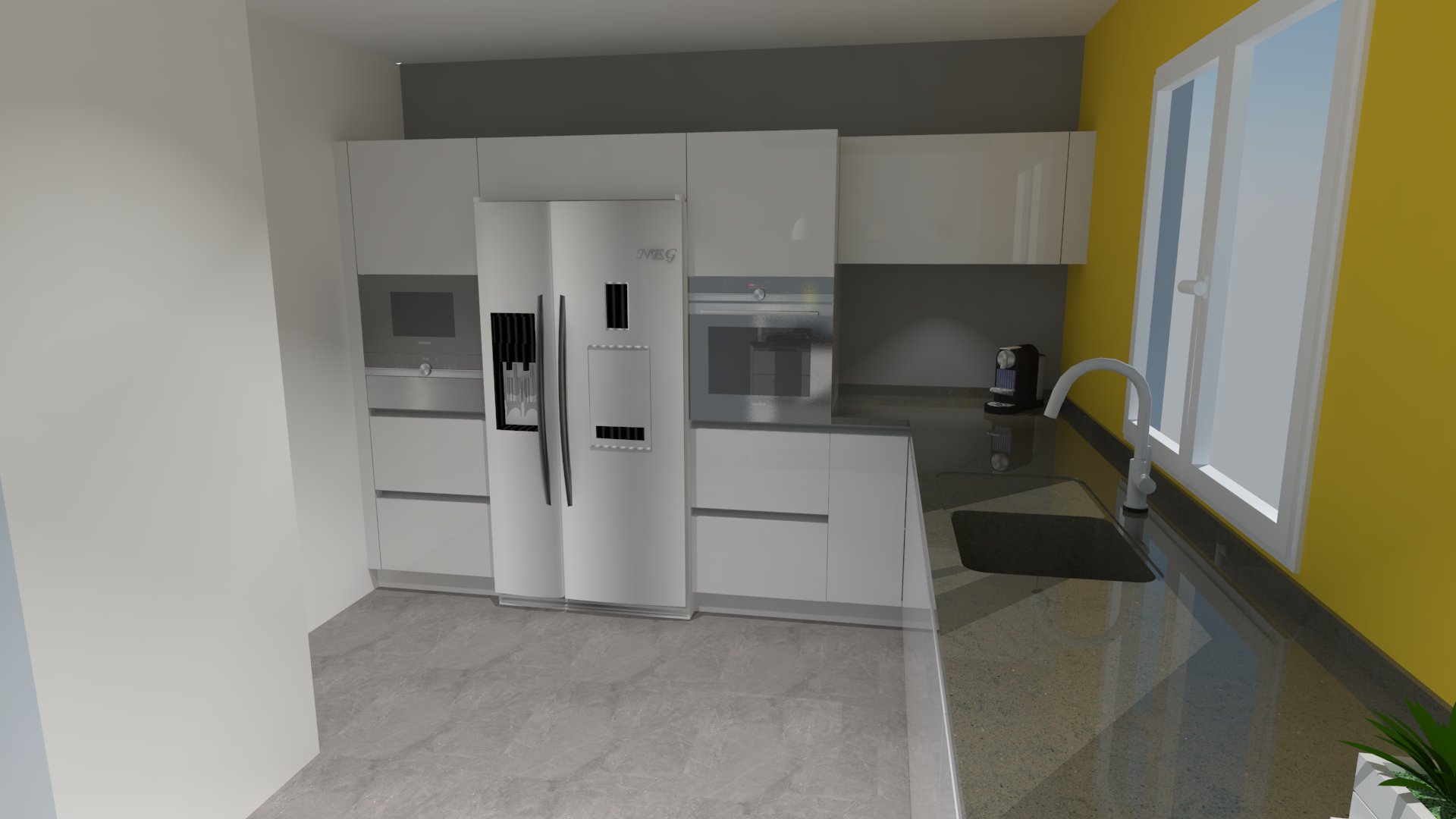 Cuisine moderne blanche en u cuisiniste rouen et paris