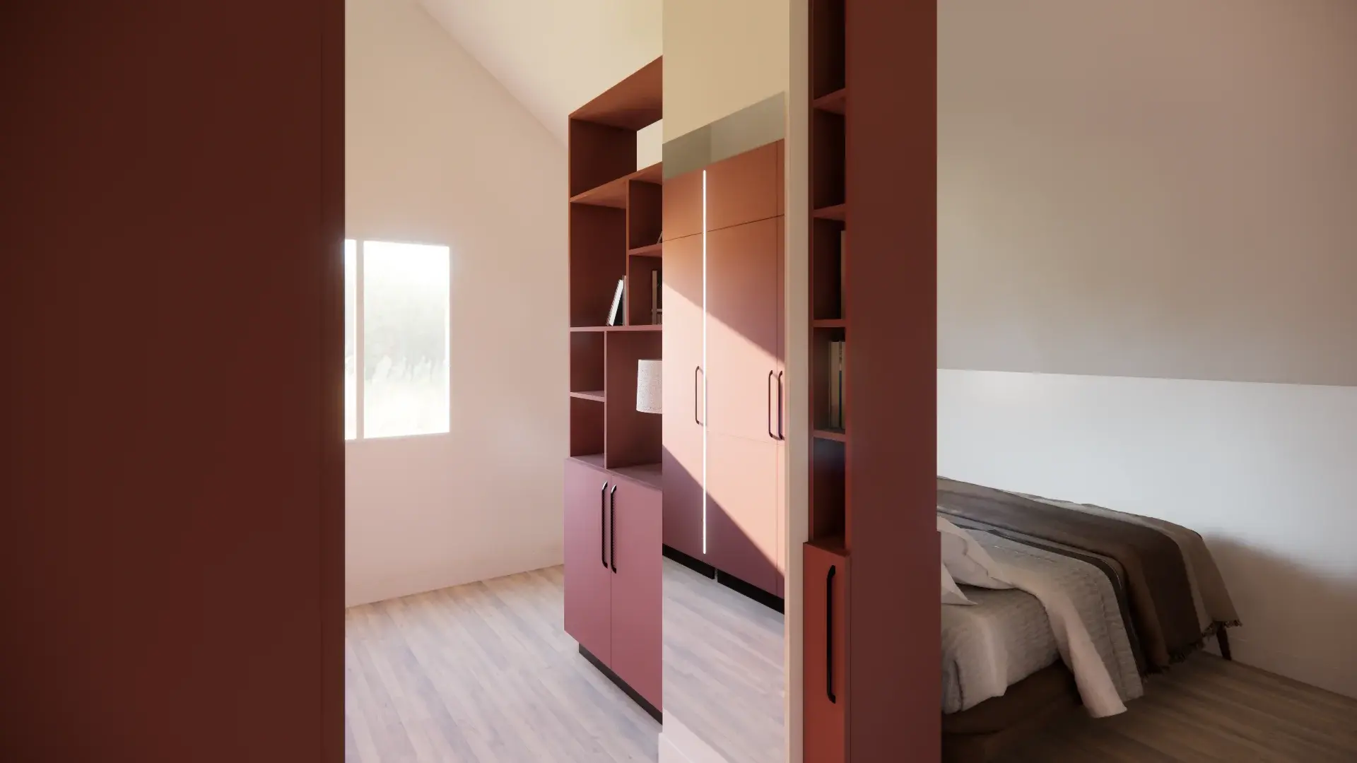 Dressing avec rangement bordeaux