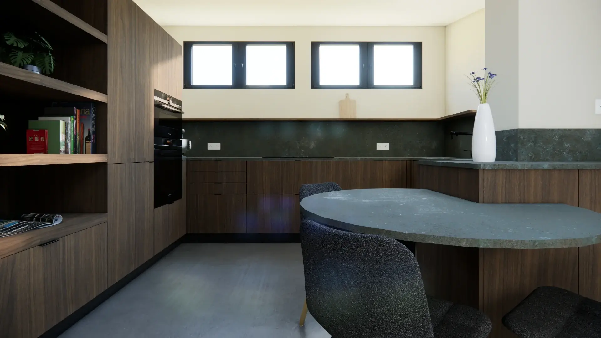 Cuisine noyer et vert